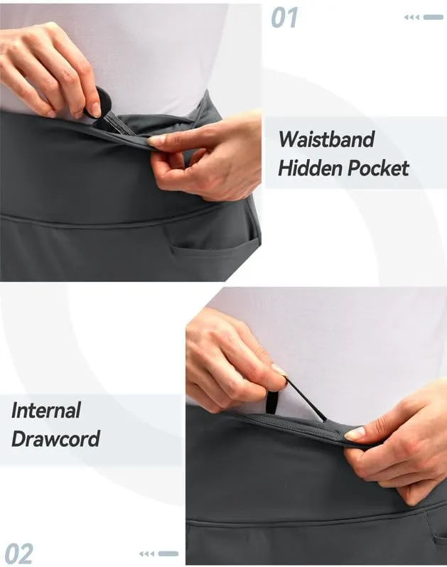 G Gradual Skorts Skirts for Women with 5 Pockets 20" Knee Length Golf Skirt Modest Long Tennis Athletic Skirts for Women