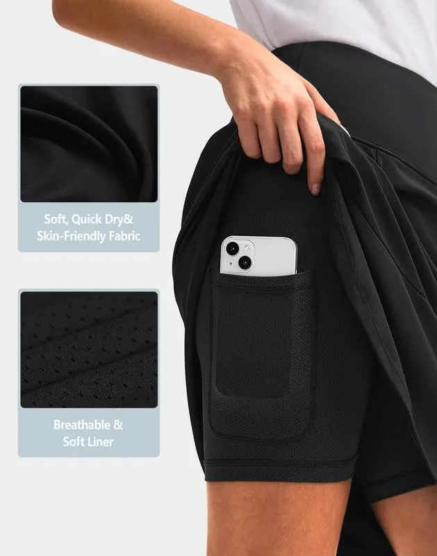G Gradual Skorts Skirts for Women with 5 Pockets 20" Knee Length Golf Skirt Modest Long Tennis Athletic Skirts for Women