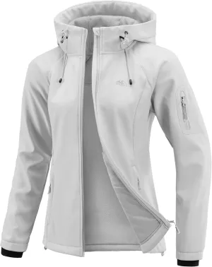 G Gradual Women's Fleece Lined Softshell Jacket Windproof Warm Light Waterproof Hooded Jacket for Women Winter/Fall/Spring