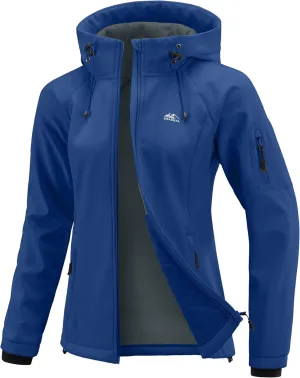 G Gradual Women's Fleece Lined Softshell Jacket Windproof Warm Light Waterproof Hooded Jacket for Women Winter/Fall/Spring