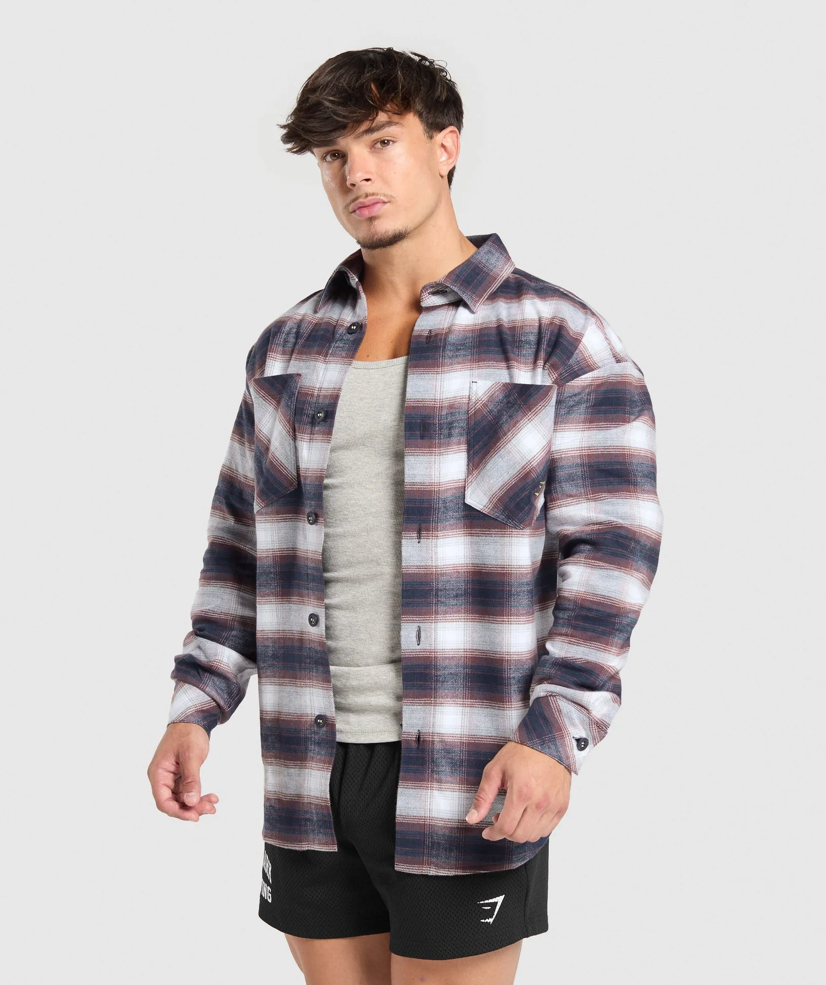 Gymshark Flannel Shirt - Heavy Blue