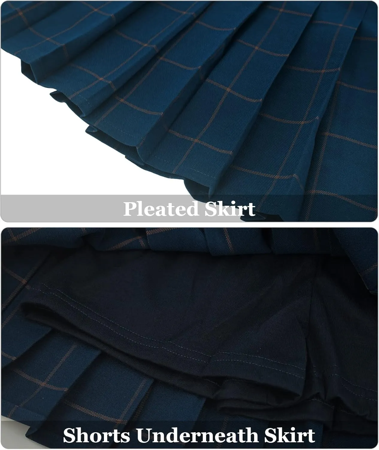 Happy Cherry Girls Pleated Mini Skirt School Uniform Skirt A Line High Waist Tennis Skirt Inner Shorts