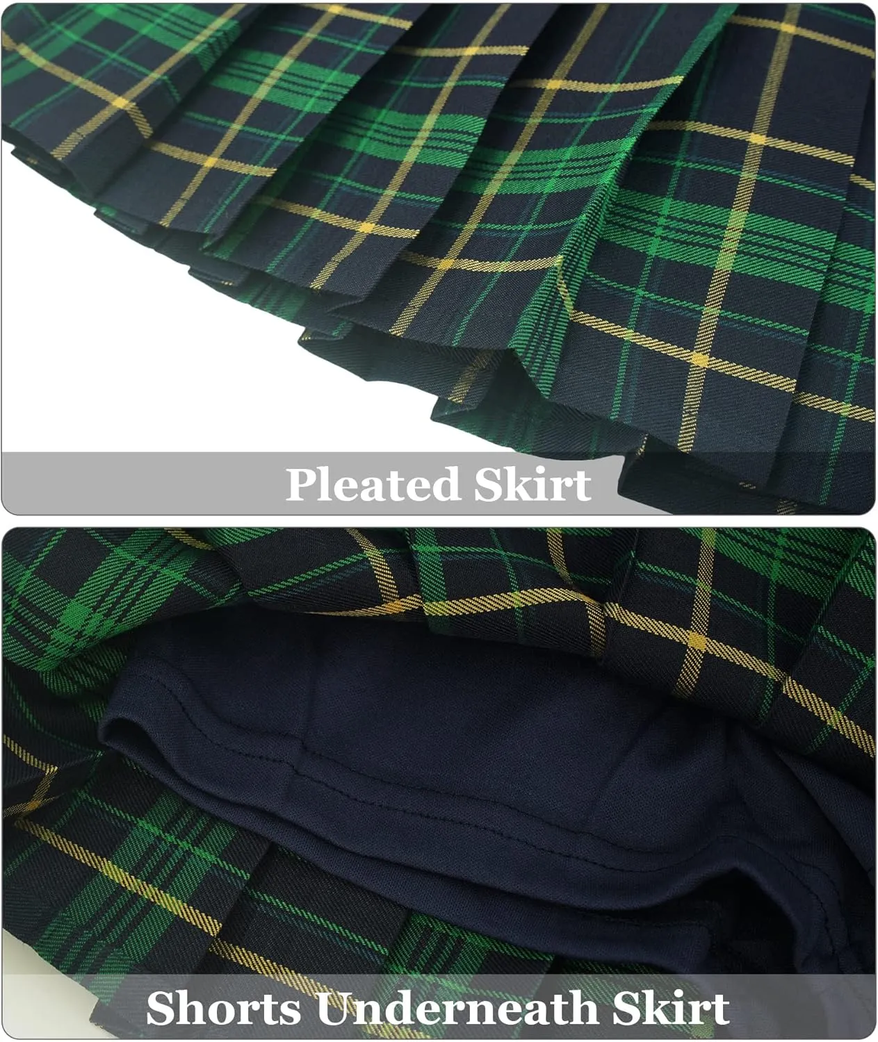Happy Cherry Girls Pleated Mini Skirt School Uniform Skirt A Line High Waist Tennis Skirt Inner Shorts