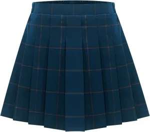 Happy Cherry Girls Pleated Mini Skirt School Uniform Skirt A Line High Waist Tennis Skirt Inner Shorts