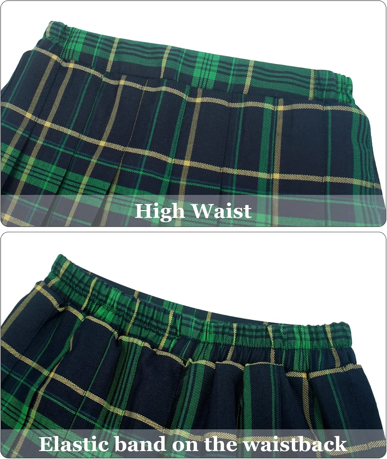 Happy Cherry Girls Pleated Mini Skirt School Uniform Skirt A Line High Waist Tennis Skirt Inner Shorts