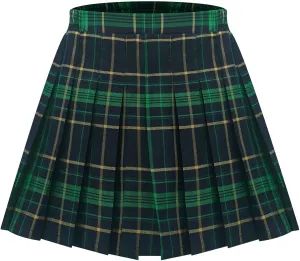 Happy Cherry Girls Pleated Mini Skirt School Uniform Skirt A Line High Waist Tennis Skirt Inner Shorts