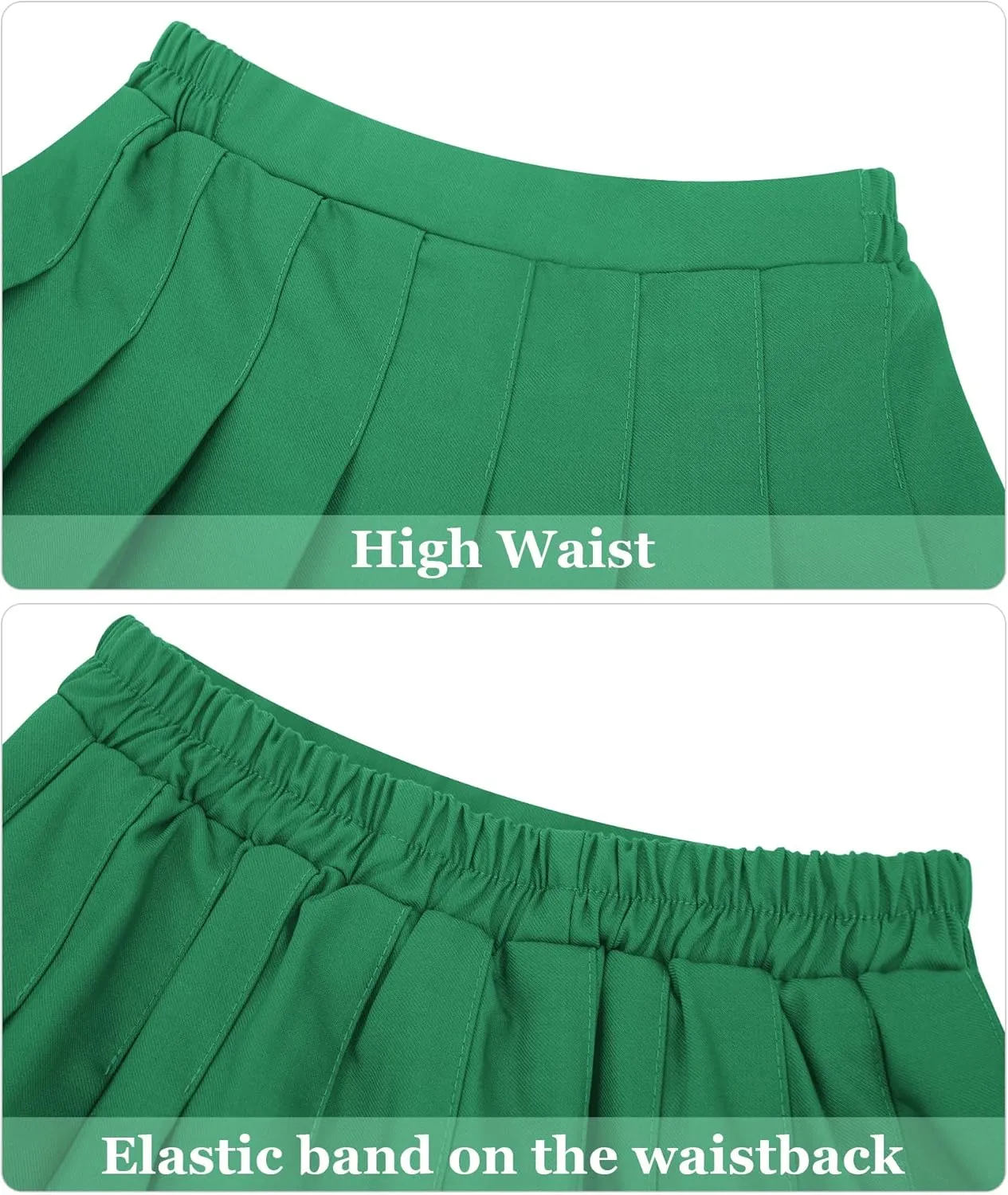 Happy Cherry Girls Pleated Mini Skirt School Uniform Skirt A Line High Waist Tennis Skirt Inner Shorts