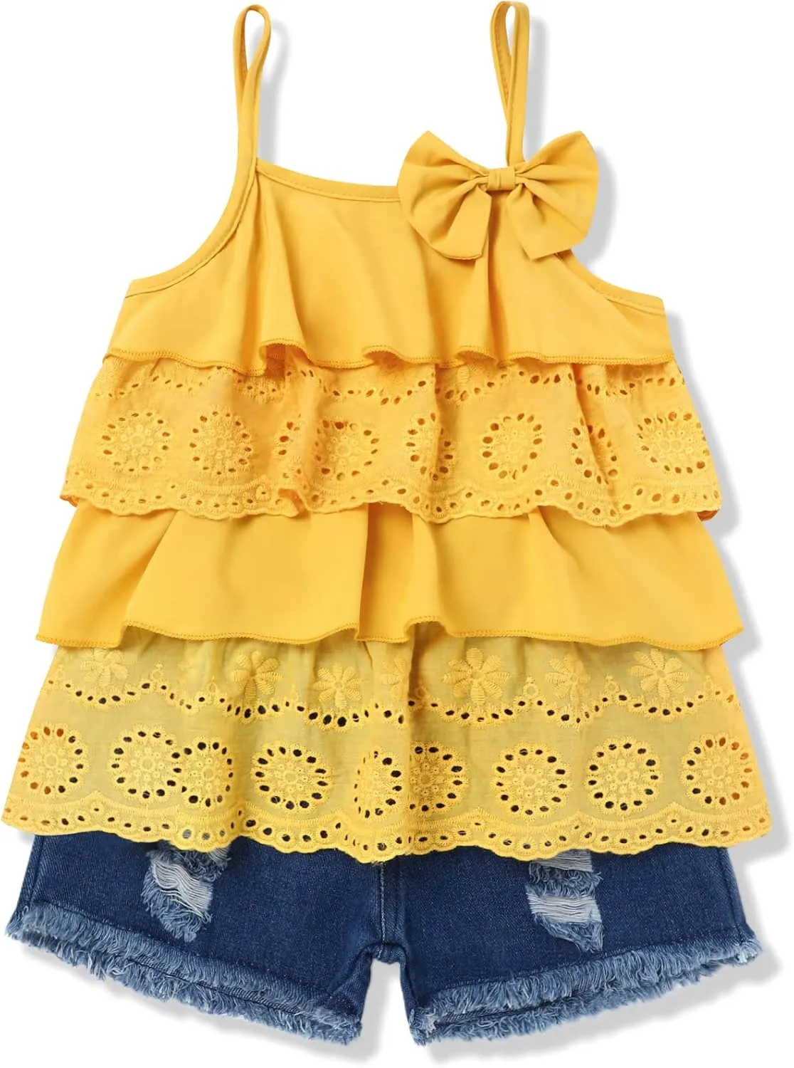 Hipea Toddler Baby Girls Summer Clothes Outfits Ruffle Camisole Spot Dot Tops and Casual Shorts Newborn Girl Clothing