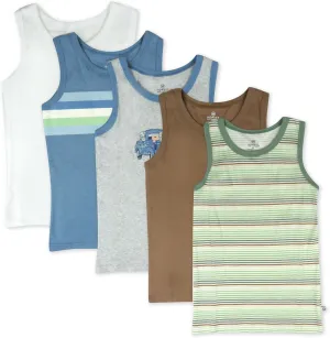 HonestBaby Multipack Muscle T-Shirts Sleeveless Tees 100% Organic Cotton for Infant Baby and Toddler Boys, Girls, Unisex