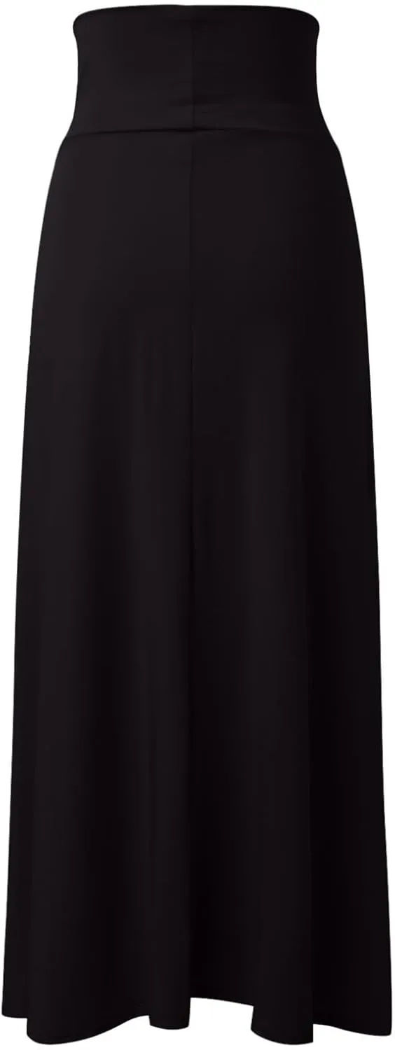 JiXiang Women's Maxi Skirt Sexy High Waisted Double Slits Open Long Dress Flowy Beach Swimsuit Cover Up Bikini Skirt