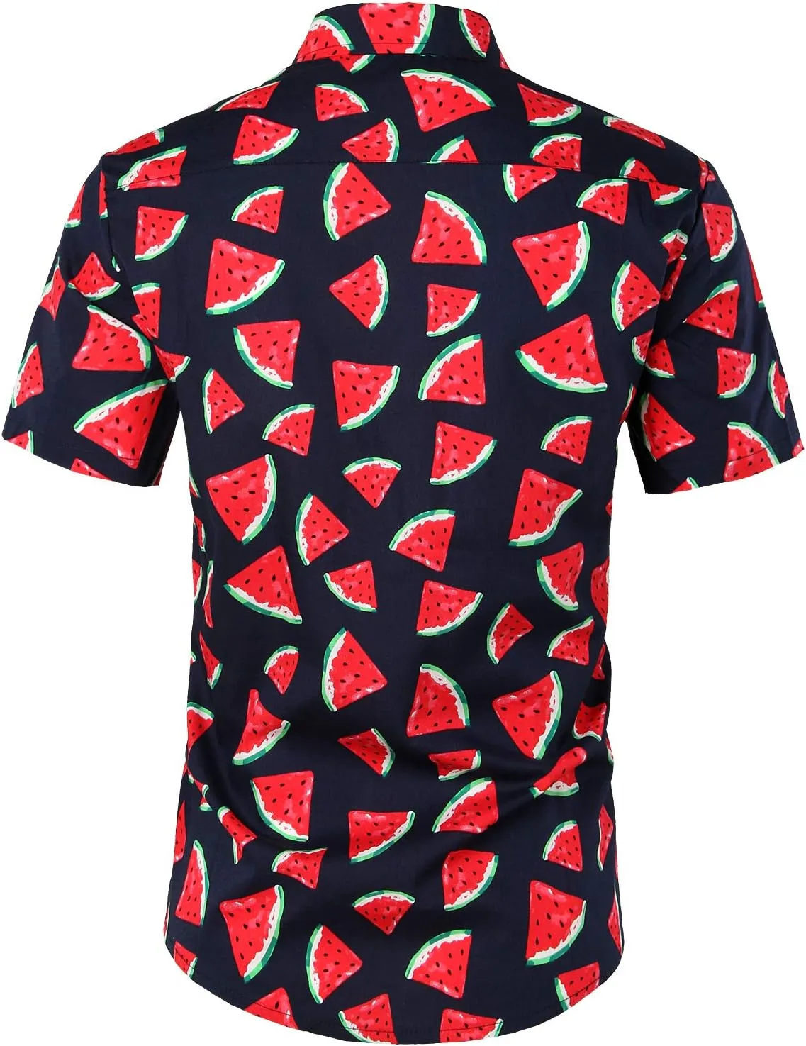 JOGAL Men's Cotton Button Down Short Sleeve Hawaiian Shirt