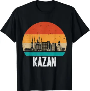 Kazan Russia Retro Vintage Sunset Skyline Kazan T-Shirt