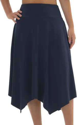 Knee Length Skorts Skirts for Women with Pockets High Waisted Athletic Skorts Womens Modest Midi Skirts Plus Size