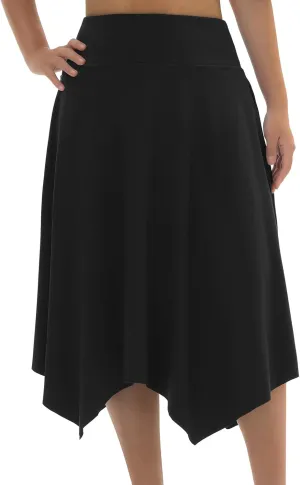 Knee Length Skorts Skirts for Women with Pockets High Waisted Athletic Skorts Womens Modest Midi Skirts Plus Size