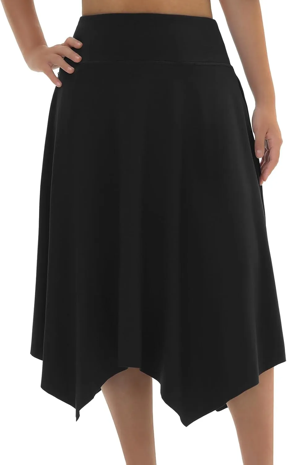 Knee Length Skorts Skirts for Women with Pockets High Waisted Athletic Skorts Womens Modest Midi Skirts Plus Size