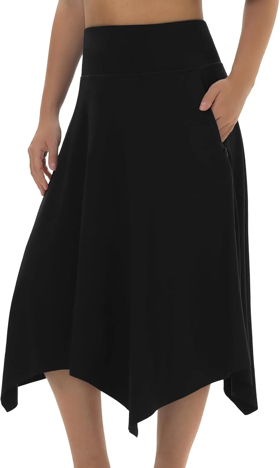 Knee Length Skorts Skirts for Women with Pockets High Waisted Athletic Skorts Womens Modest Midi Skirts Plus Size