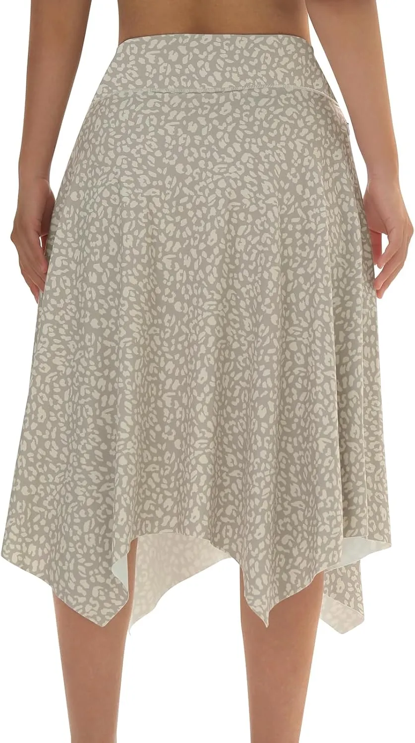 Knee Length Skorts Skirts for Women with Pockets High Waisted Athletic Skorts Womens Modest Midi Skirts Plus Size
