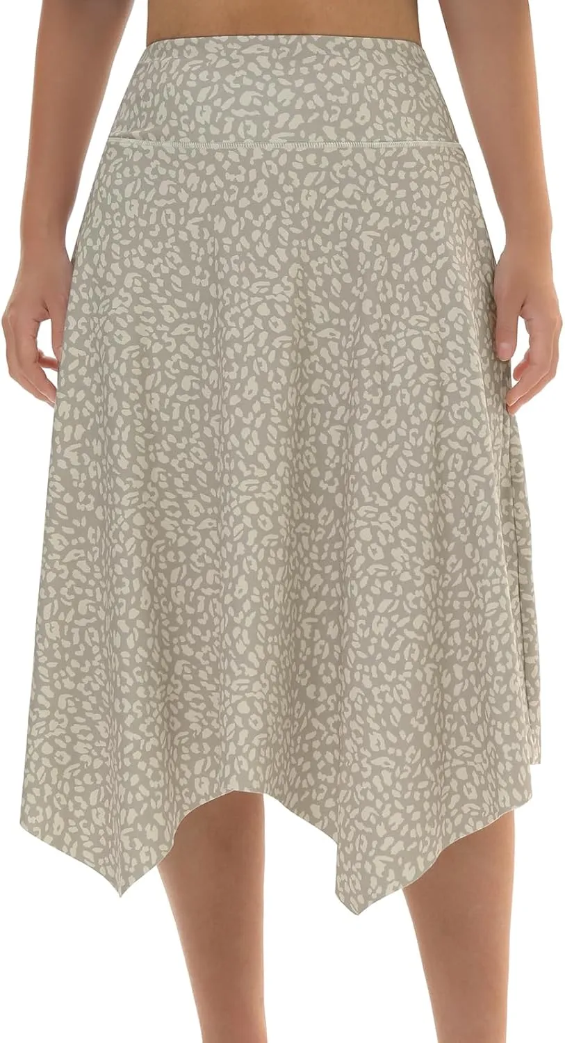 Knee Length Skorts Skirts for Women with Pockets High Waisted Athletic Skorts Womens Modest Midi Skirts Plus Size