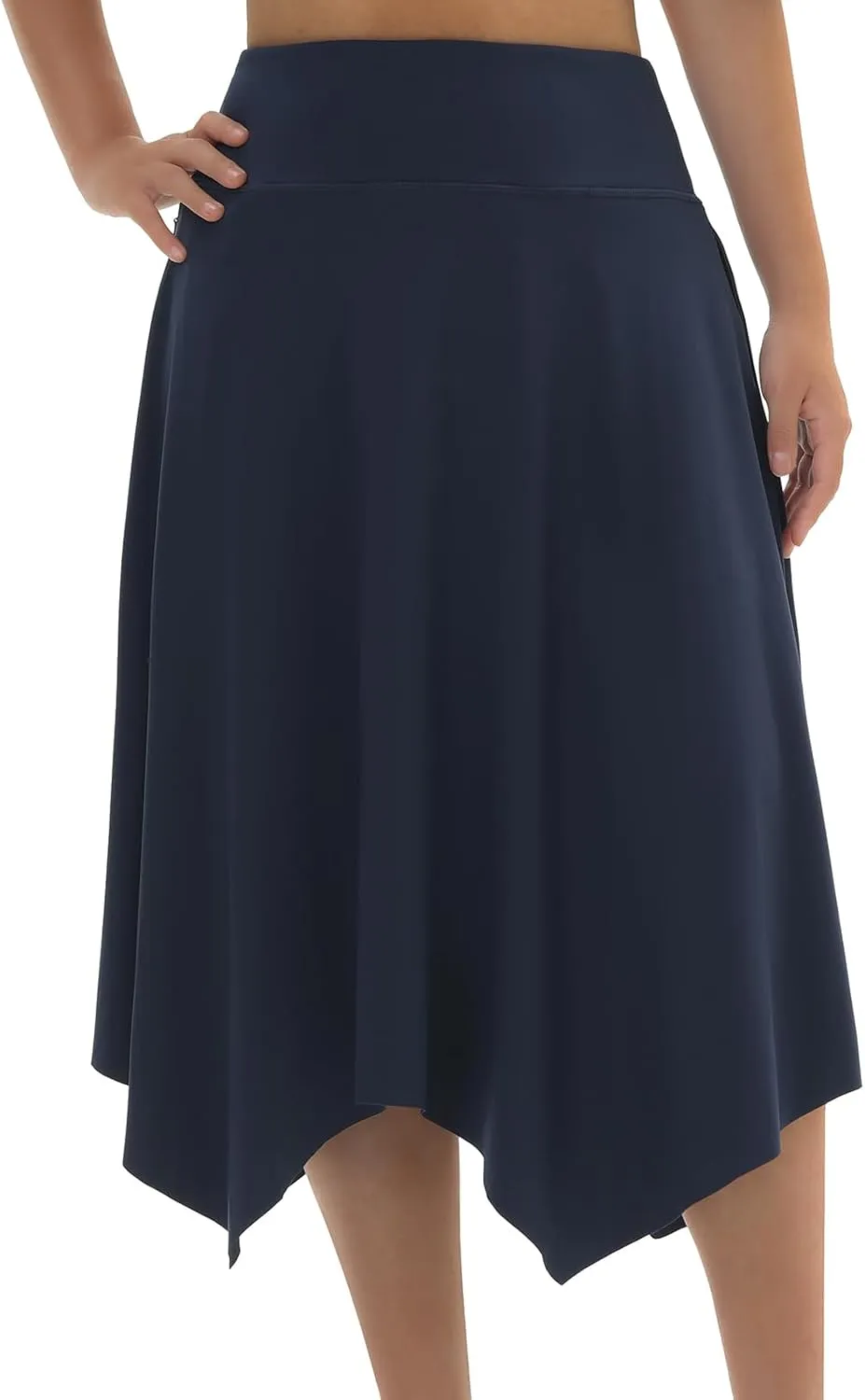Knee Length Skorts Skirts for Women with Pockets High Waisted Athletic Skorts Womens Modest Midi Skirts Plus Size