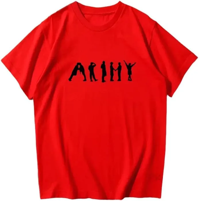 Kpop J-Hope Permission to Dance T-Shirt  100% Organic US Cotton Unisex B-TS Army Tee, Bangtan Merch Streetwear for Men & Women Red/XL