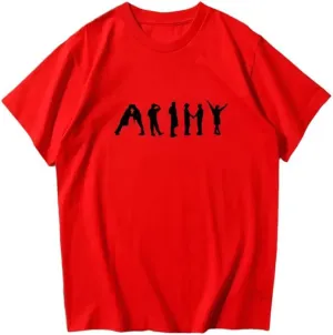 Kpop J-Hope Permission to Dance T-Shirt  100% Organic US Cotton Unisex B-TS Army Tee, Bangtan Merch Streetwear for Men & Women Red/XL