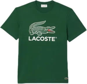 Lacoste Mens Regular Fit Short Sleeve Crew Neck Tee Shirt W Large Croc and Lacoste Graphic on the Front of the Chest