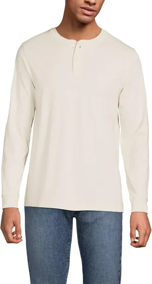 Lands' End Men's Super-T Long Sleeve Henley Shirt