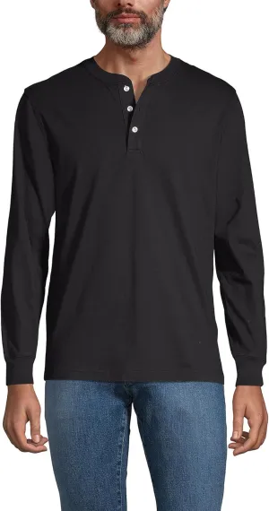 Lands' End Men's Super-T Long Sleeve Henley Shirt
