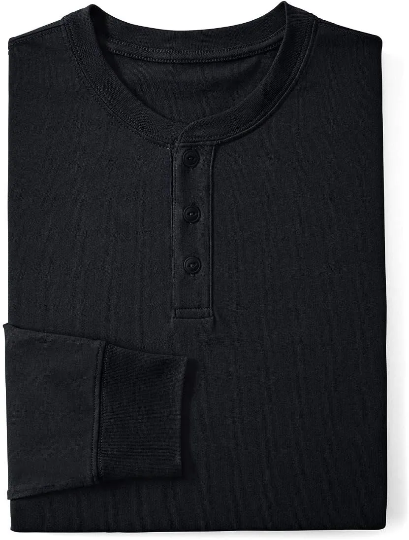 Lands' End Men's Super-T Long Sleeve Henley Shirt