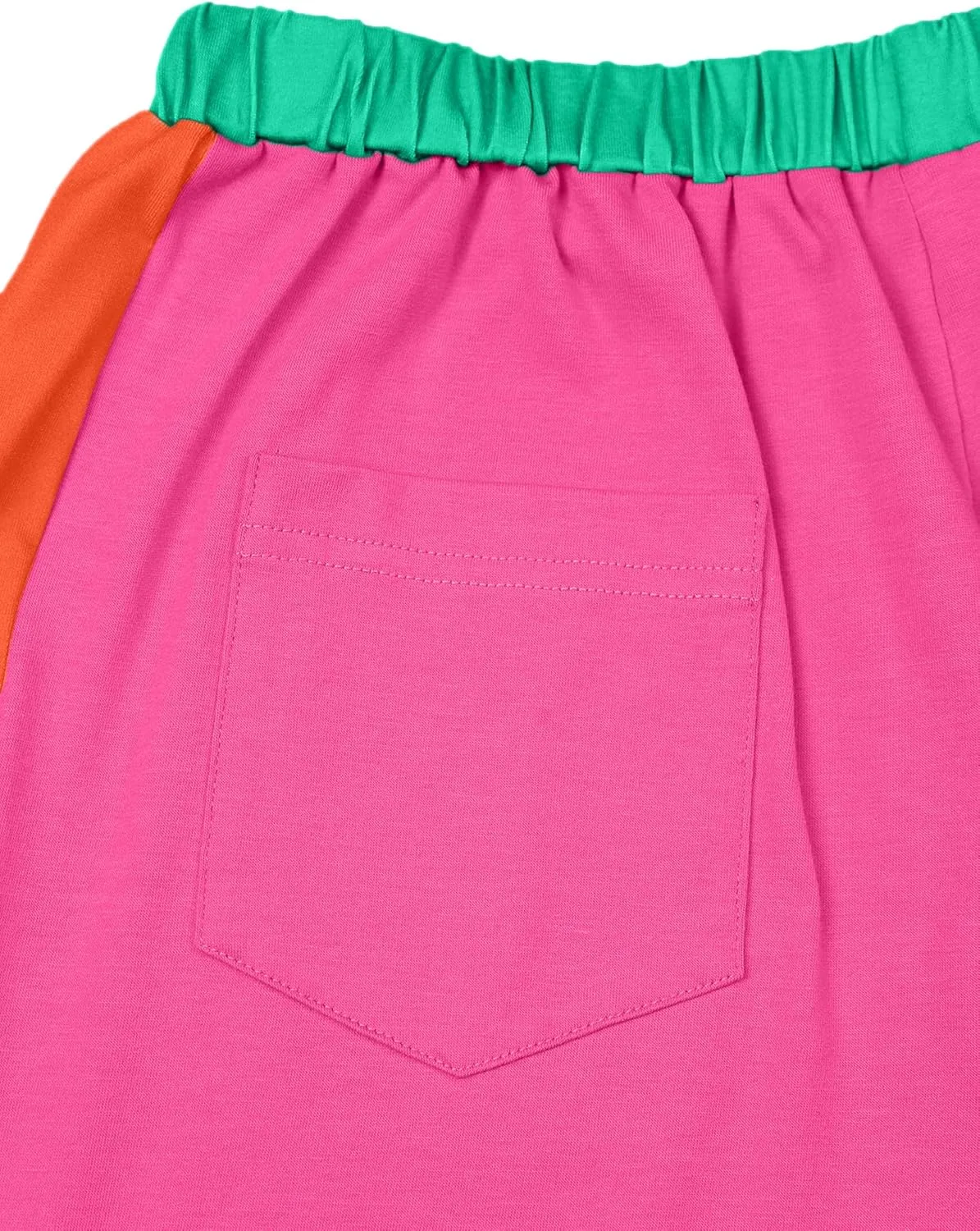 LovelyWholesale Women 2 Piece Outfits Color Block T Shirt with Shorts Set Summer Tracksuit