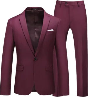 Men Suit Casual Two- Suit Love Printed Coat Jacket Pants Suit Comfortable Soft Vest Pant Two- Sets Suit for Men Slim