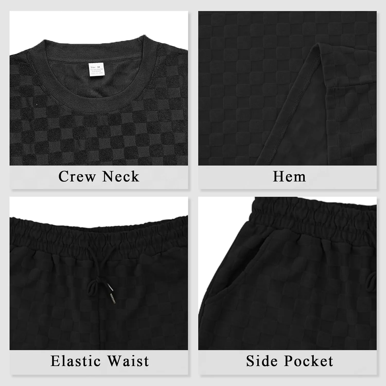 Men's 2 Piece Set Summer Outfits Casual Geometric Texture Short Sleeve Shirt and Shorts Track Suits for Men Set