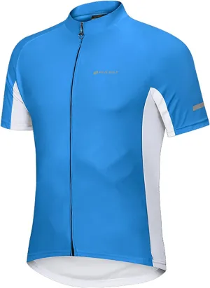 Men's Basic Cycling Jerseys Short Sleeves Mountain Bike Bicycle Shirt Quick Dry Biking Shirt for Men with Back Pockets