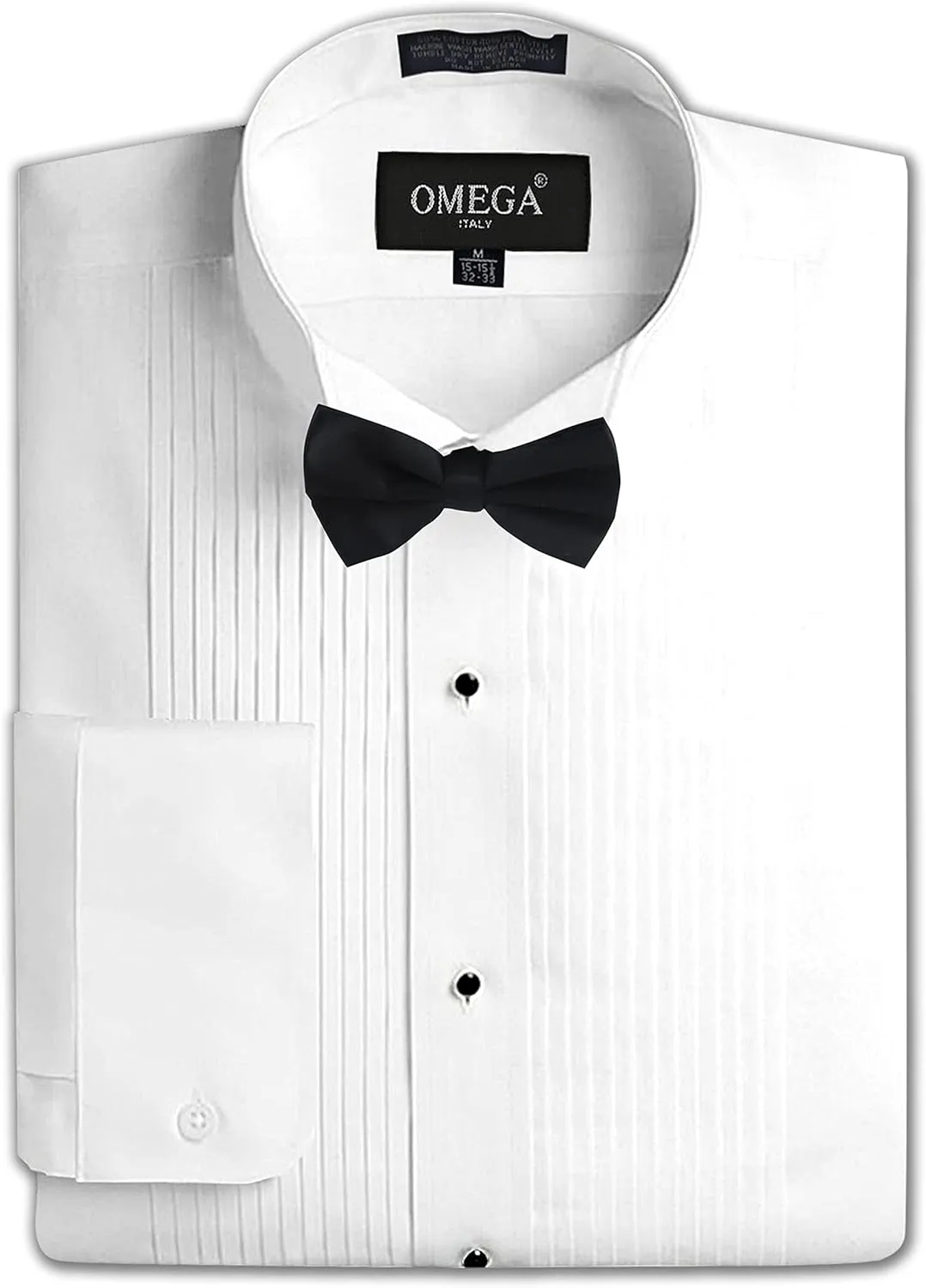 Mens Formal Wing Collar Tuxedo Shirt, 1/4" Pleat