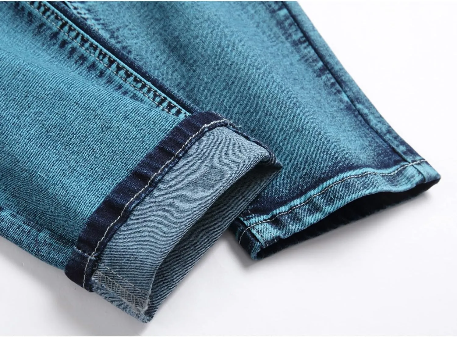 Men's Slim Fit Stretch Jean Blue Or Black Comfortable Soft Ripped Pants Demin