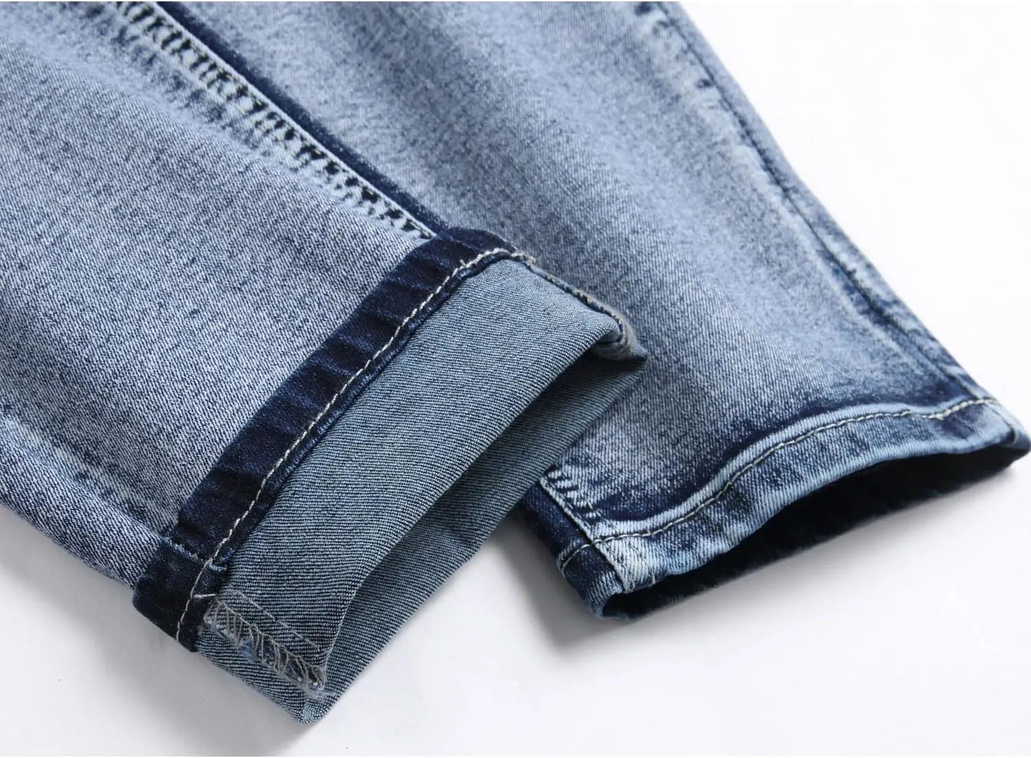 Men's Slim Fit Stretch Jean Blue Or Black Comfortable Soft Ripped Pants Demin