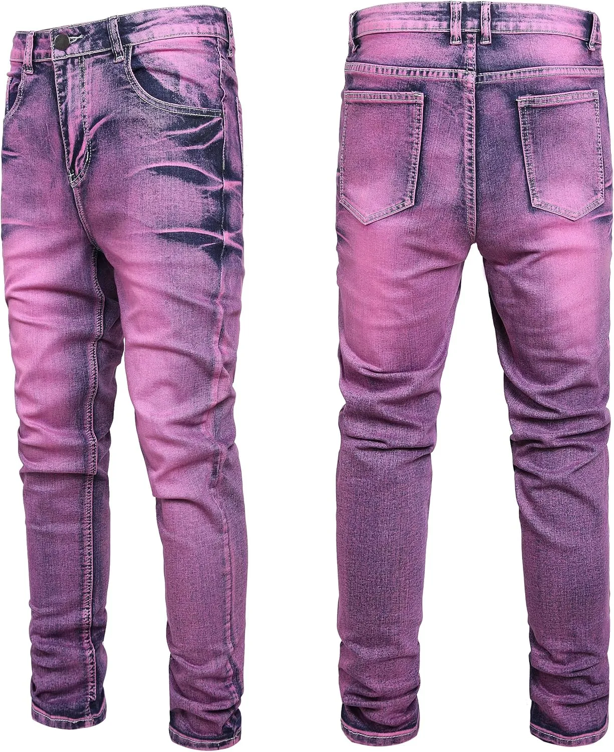 Men's Slim Fit Stretch Jean Blue Or Black Comfortable Soft Ripped Pants Demin