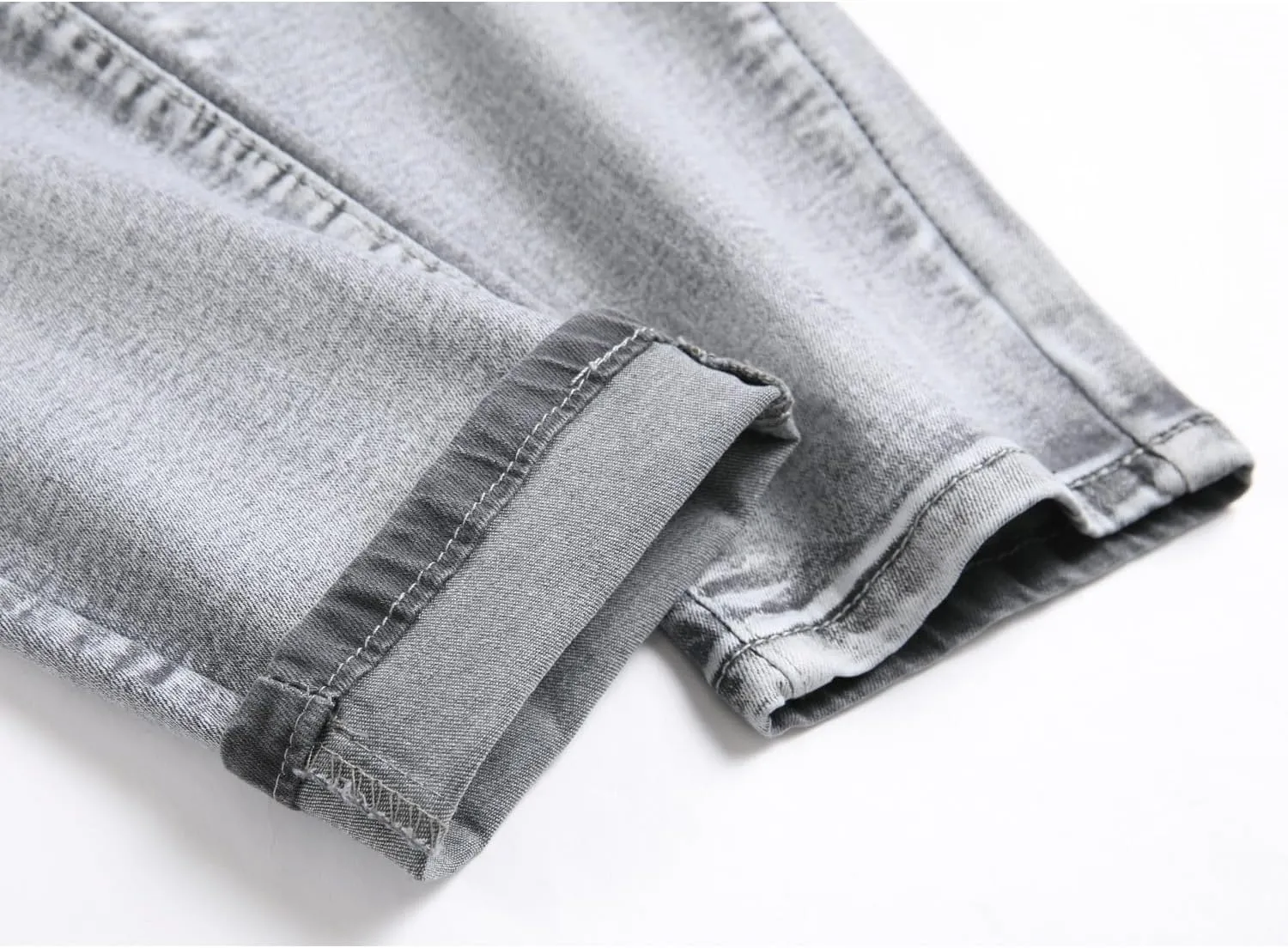 Men's Slim Fit Stretch Jean Blue Or Black Comfortable Soft Ripped Pants Demin