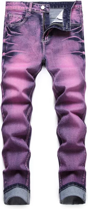 Men's Slim Fit Stretch Jean Blue Or Black Comfortable Soft Ripped Pants Demin