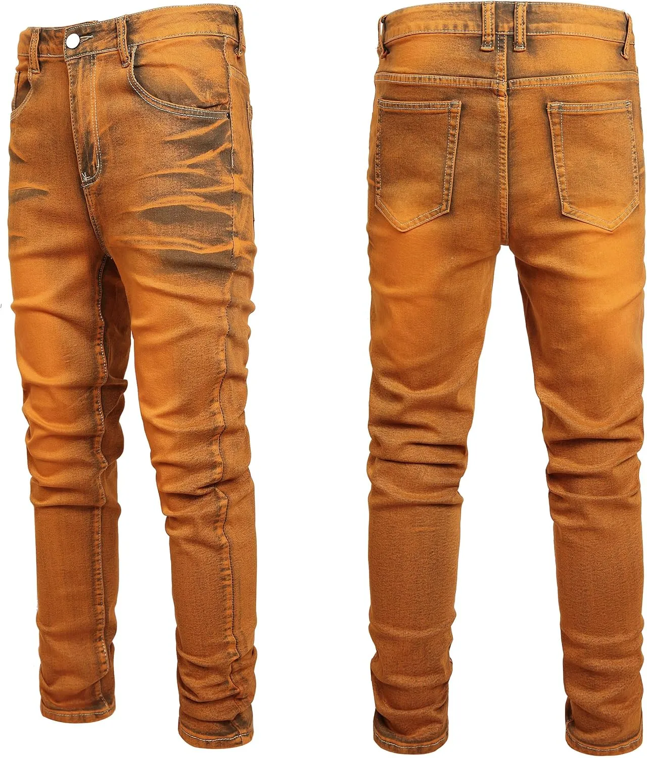 Men's Slim Fit Stretch Jean Blue Or Black Comfortable Soft Ripped Pants Demin