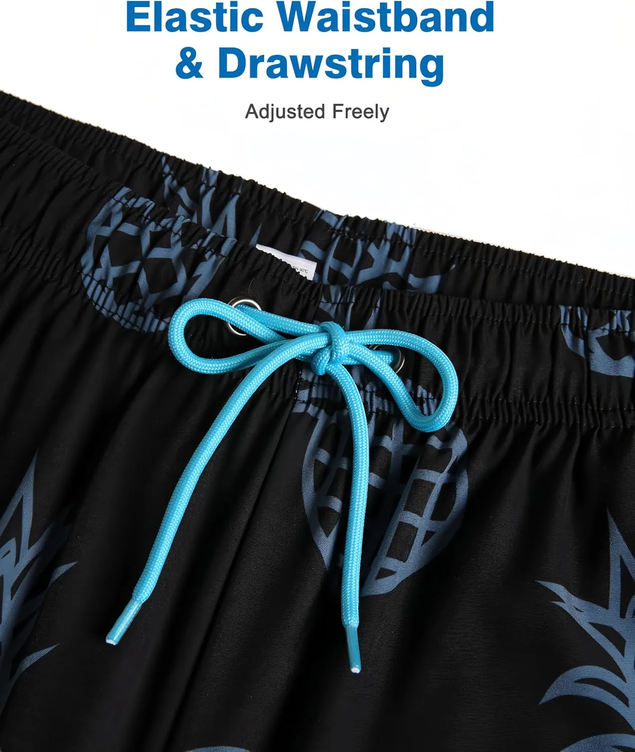 Mens Swim Trunks with Compression Liner 5" Stretch Beach Shorts 2 in 1 Quick Dry with Zipper Pockets Board Shorts
