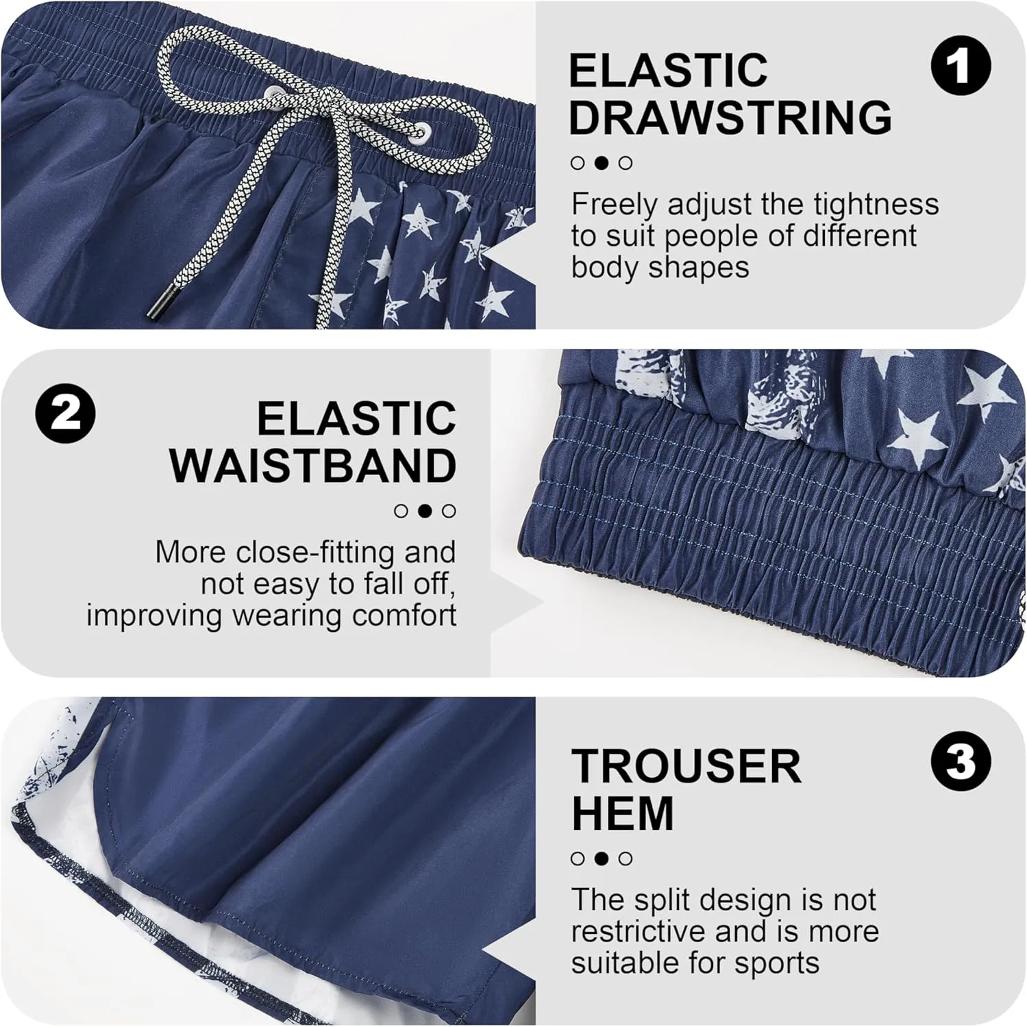 Mens Swim Trunks with Compression Liner 5" Stretch Board Shorts Quick Dry Zipper Pockets 2 in 1 Mens Bathing Suits