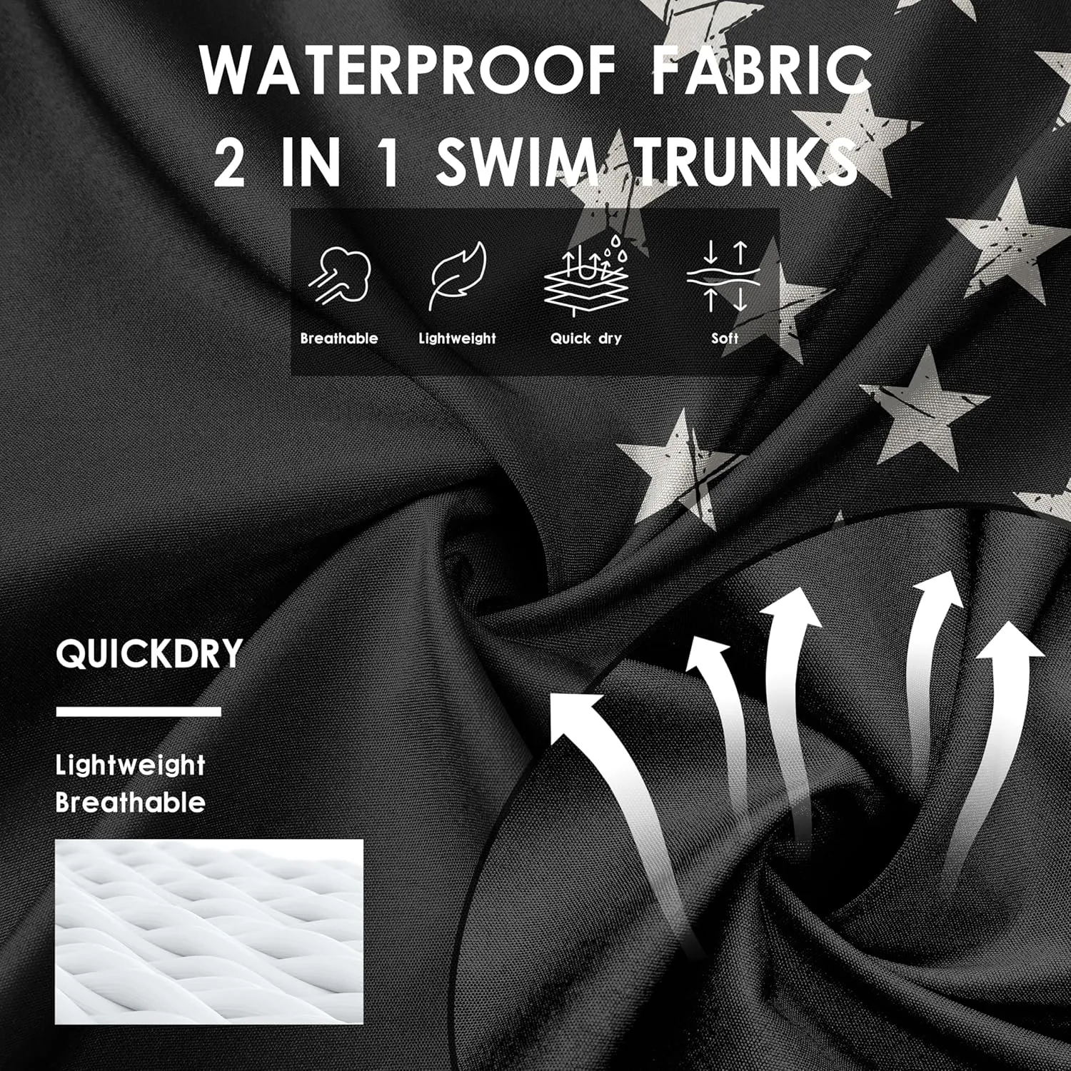 Mens Swim Trunks with Compression Liner 9" Board Shorts 2 in 1 Quick Dry Beach Swimwear Bathing Suits for Men