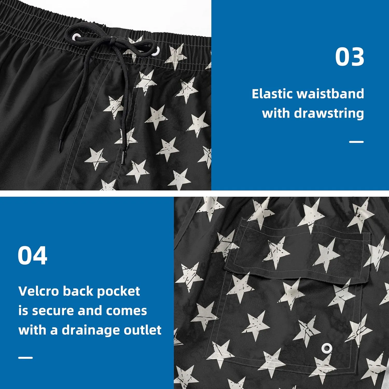 Mens Swim Trunks with Compression Liner 9" Board Shorts 2 in 1 Quick Dry Beach Swimwear Bathing Suits for Men
