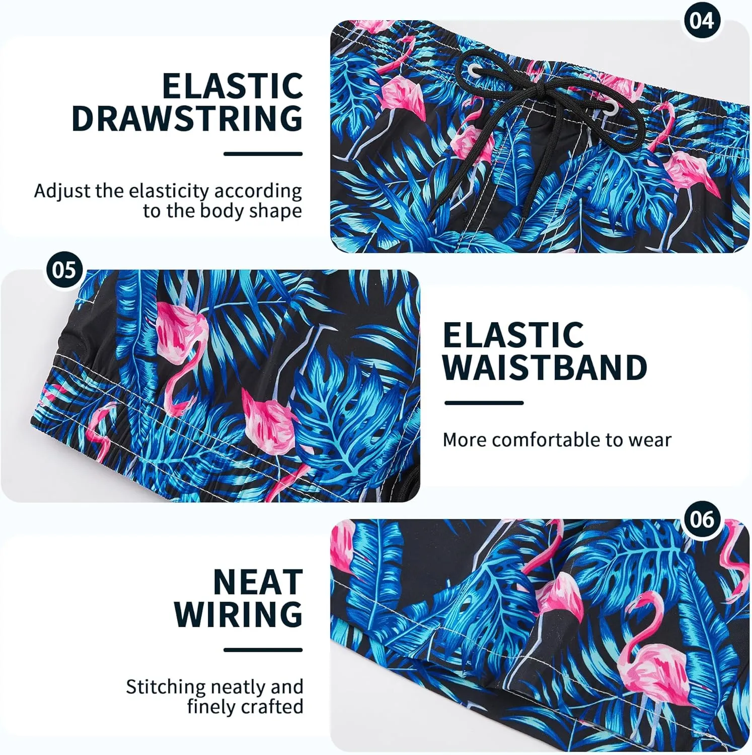 Mens Swim Trunks with Compression Liner 9" Built-in Board Shorts 2 in 1 Quick Dry Bathing Suits with Zipper Pockets
