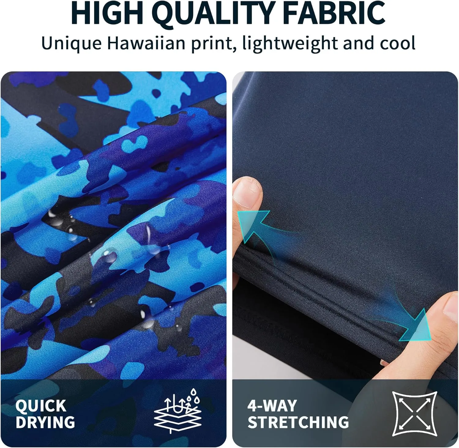 Mens Swim Trunks with Compression Liner 9" Built-in Board Shorts 2 in 1 Quick Dry Bathing Suits with Zipper Pockets