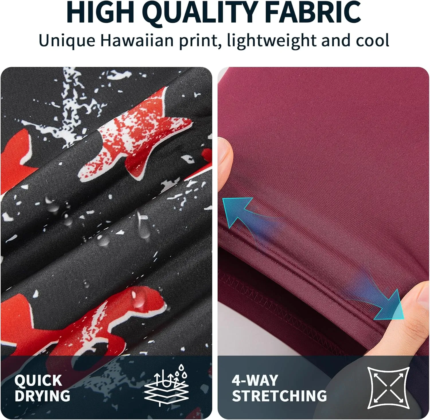 Mens Swim Trunks with Compression Liner 9" Built-in Board Shorts 2 in 1 Quick Dry Bathing Suits with Zipper Pockets