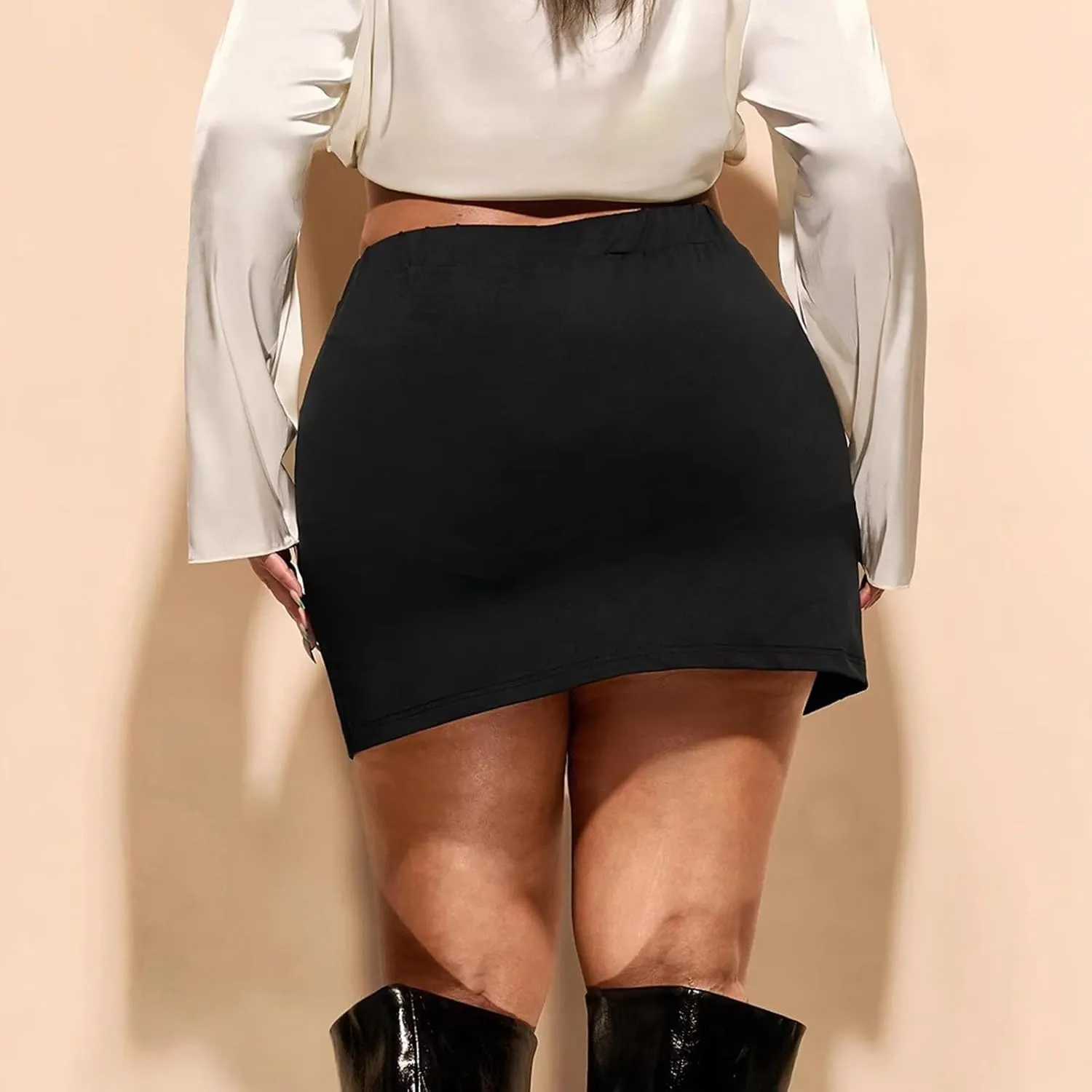 Mini Skirt Women High Waist Slit Bodycon Night Out Party Vacation Daily