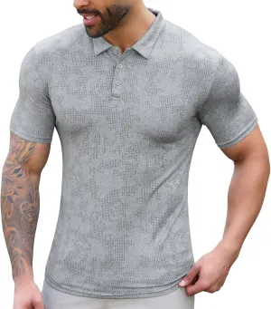 MISS MOLY Men's Short Sleeve Polo Shirt Quick Drying Golf T-Shirt Lightweight Button Down Athletic Casual Collared Tee