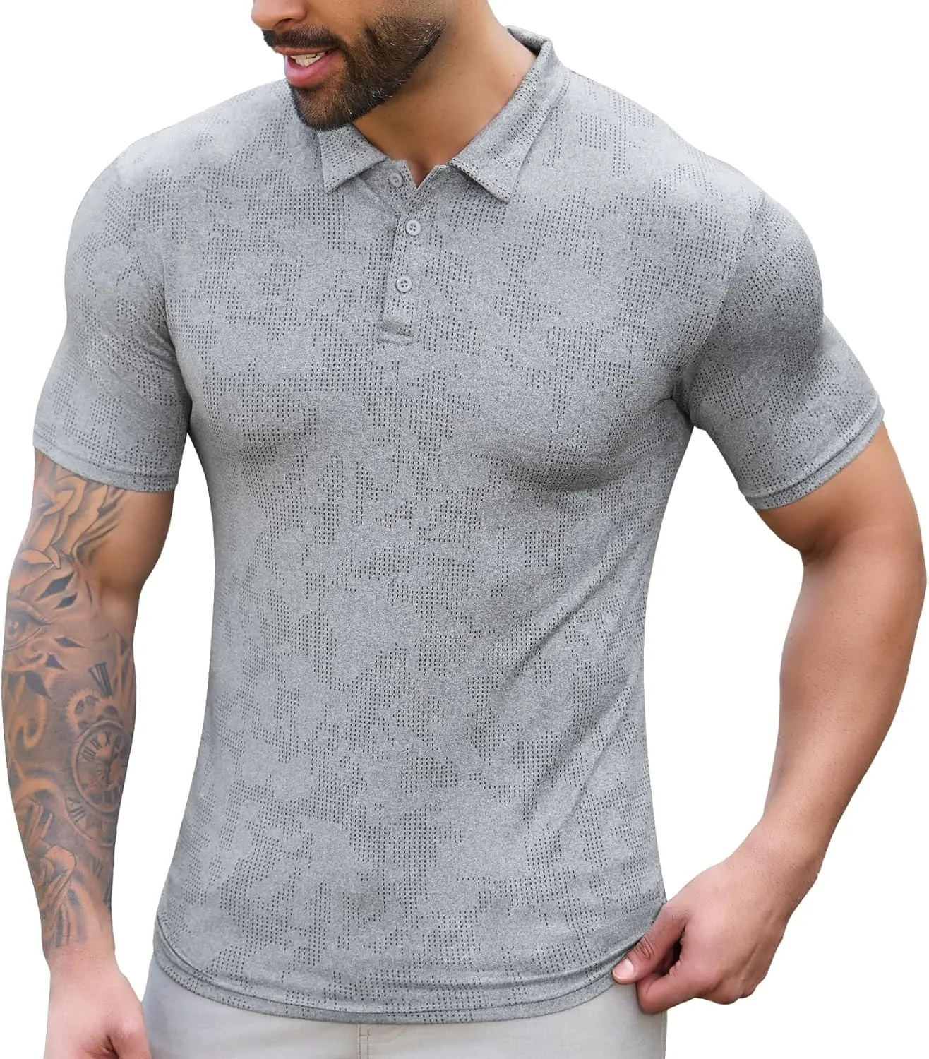 MISS MOLY Men's Short Sleeve Polo Shirt Quick Drying Golf T-Shirt Lightweight Button Down Athletic Casual Collared Tee